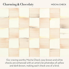 Enamel Saucer, Small Coffee and Tea Cup Saucer, Brown-and-White Mocha Check