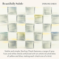 Enamel Tea Kettle, Stylish Tea Kettle for Stovetop, Grey-and-White Sterling Check, 2 Quarts