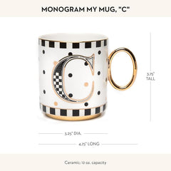 My Mug, Decorative Ceramic Coffee Mug with Handle, C