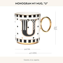 My Mug, Decorative Ceramic Coffee Mug with Handle,U
