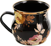 namel Mug, Cute Enamelware Tea or Coffee Mug, Wild Rose Brown