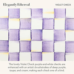 Enamel Canister, Kitchen Storage Container with Lid, Medium, Purple-and-White Violet Check