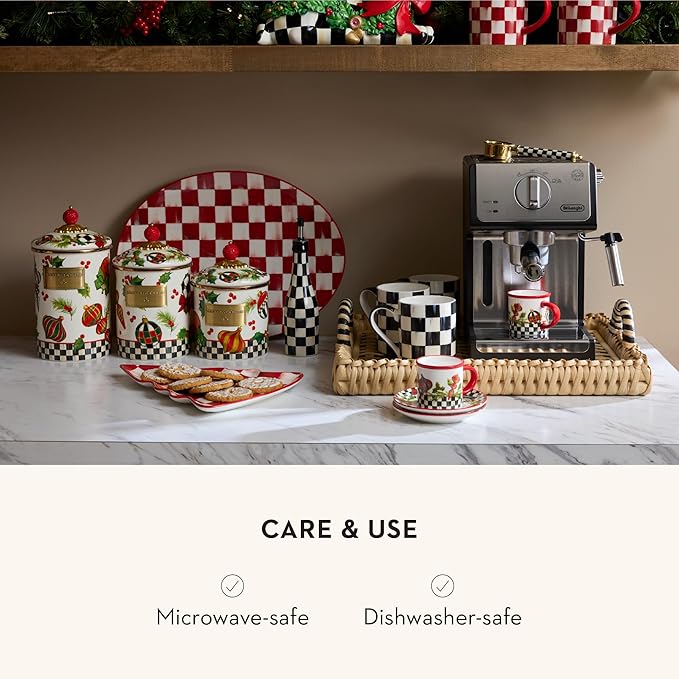 Set of 2 Stoneware Espresso Cup and Saucer, Cute Coffee Cups