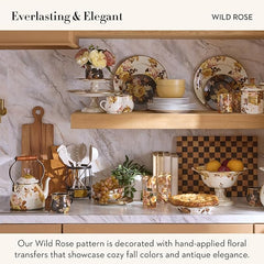 Enamel Mug, Cute Enamelware Tea or Coffee Mug, Wild Rose White