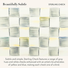 Enamel Tea Kettle, Stylish Tea Kettle for Stovetop, Grey-and-White Sterling Check, 3 Quarts